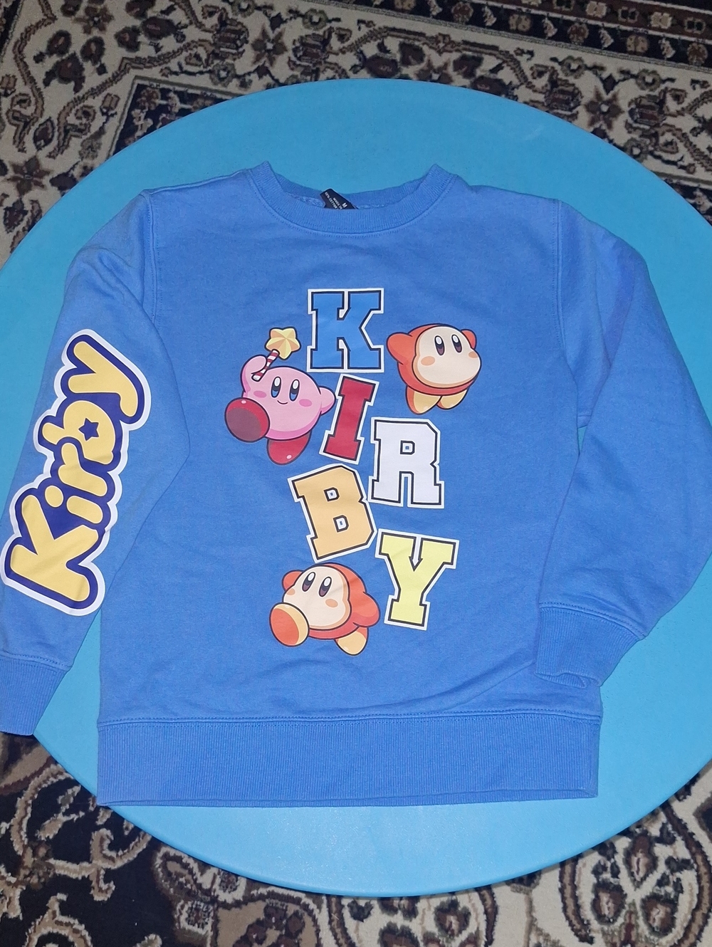 Nintendo Kirby Bright Blue Graphic Sweatshirt